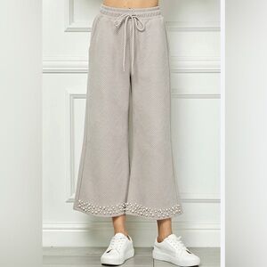 See and Be Seen- Elegant Gray Wide-Leg Boutique Pants